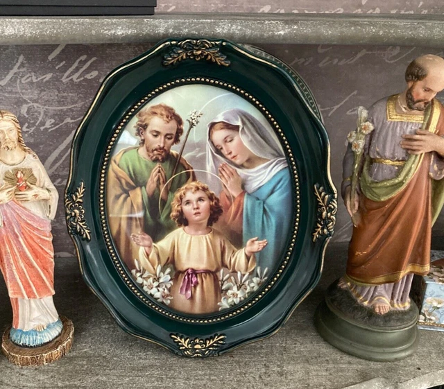 Catholic Ornate Holy Family Jesus Mary Joseph Picture Frame