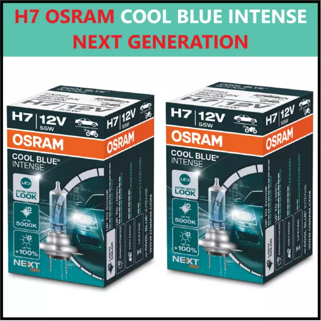 Osram Cool Blue Intense Next Gen 5000K H7 vs Stock H7 Bulb 