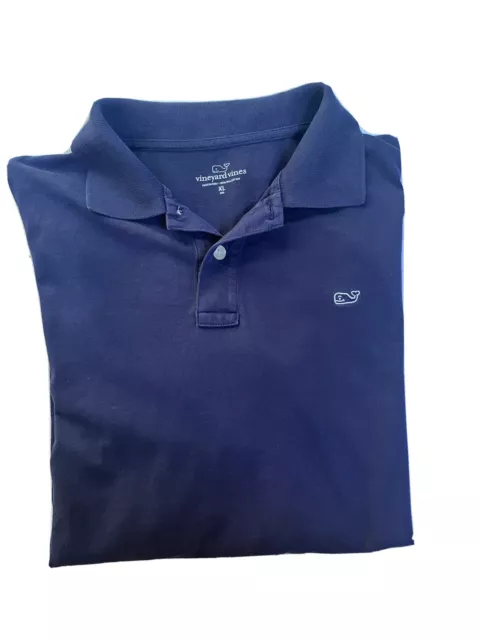 Vineyard Vines Shirt Long Sleeve Polo Boys Size XL (20) Navy Golf Pima Cotton