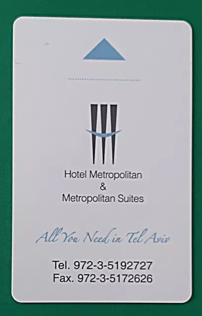 ISRAEL Tel Aviv Metropolitan Hotel - room key card