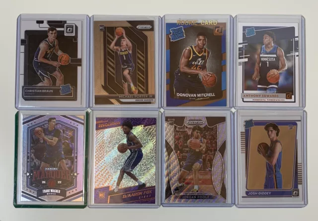 Rookie Lot 8stk Rated Rookie Prizm Donruss Optic Mitchell Fox Wagner Edwards NBA