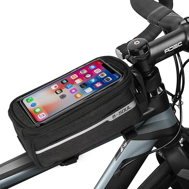 Sac De Cadre De Vélo 7 Pièces - Support De Téléphone - Étanche - Noir - 220g