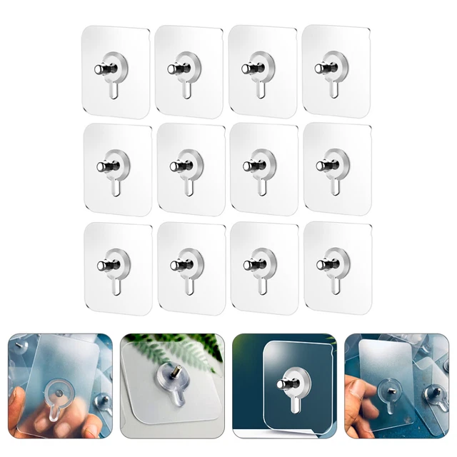 20 Pcs No Trace Screw Sticker Nano Wall Mounted Clothes Rack Hook up
