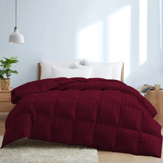 Goose Down Alternative Cotton Comforter & Sets Wine Stripes Select Item