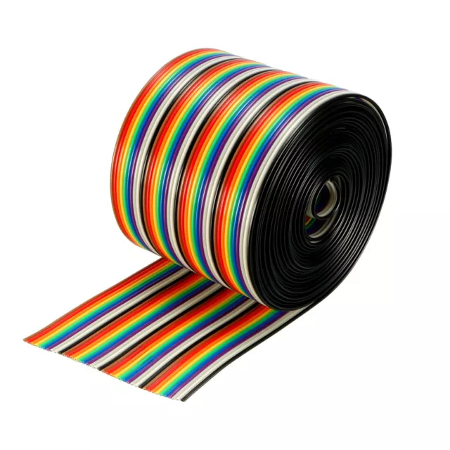 Flat Ribbon Cable 40P Rainbow IDC Wire 1.27mm Pitch 3 Meters Long