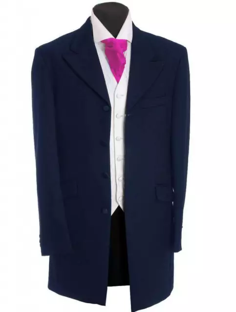 Men's Boys Navy Herringbone Prince Edward Jacket,Wedding, Dress, Funeral 20-52