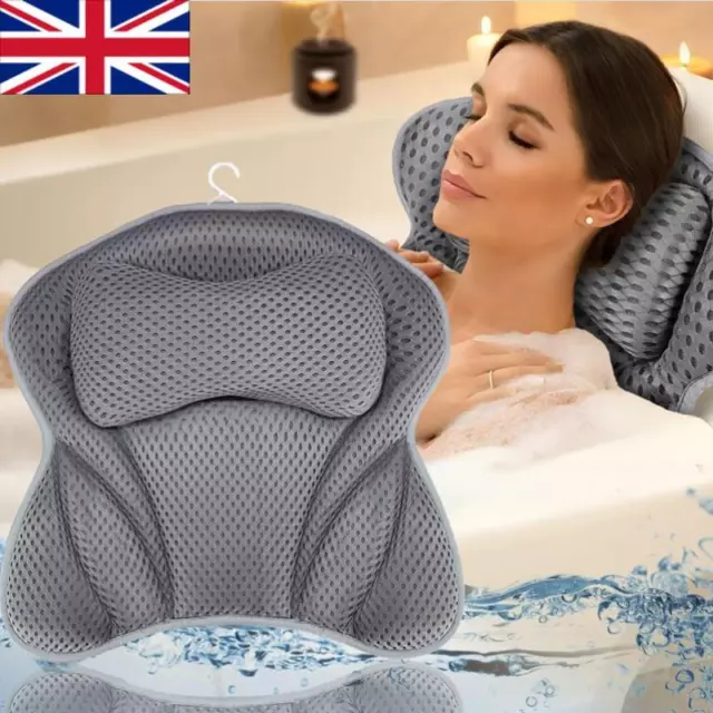 Bath Pillow Luxury Waterproof Home Spa Non-Slip Comfort Bathtub Headrest Cushion