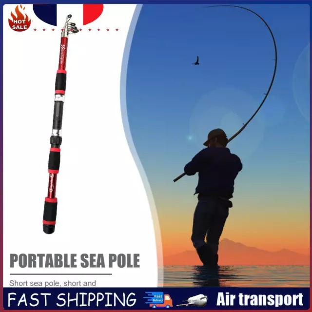 TELESCOPIC SPINNING FISHING Rod Ultra Hard 1.8mm Short Sections Sea Pole  (Red) F EUR 7,55 - PicClick IT