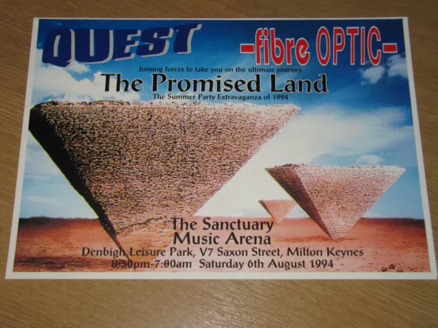 Quest - Fibre Optic - Milton Keynes - 1994 Rave Club Flyer (A4)