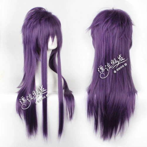 MAGI Sinbad Dark purple Cosplay Anime Party Hair Wig heat resistant