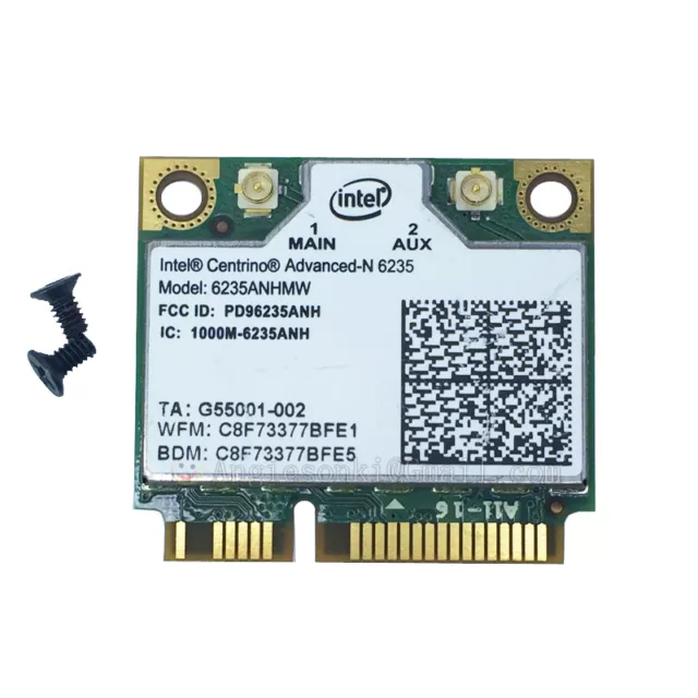 Tarjeta WiFi Intel Centrino Advanced-n 6235ANHMW inalámbrica Bluetooth 4.0 mini PCIE