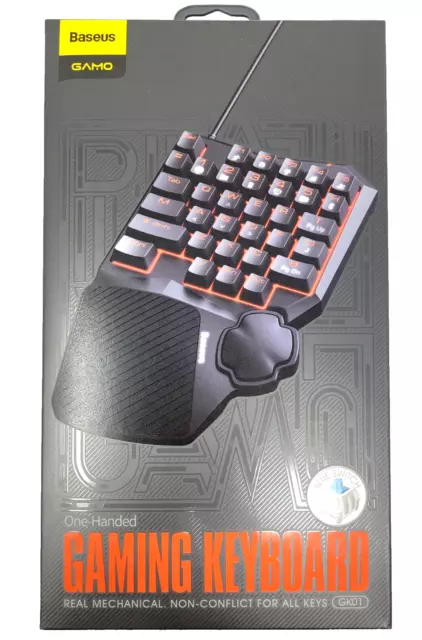 Baseus GAMO USB One-handed PC Gaming Mechanical Keyboard Orange Backlit (New)