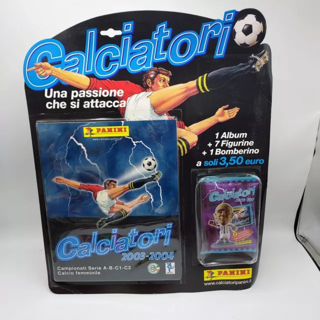 CALCIATORI PANINI 2003 2004 album vuoto + bustina figurine + bomberino sigillato