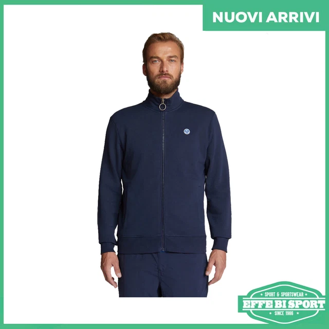 Felpa uomo North Sails cardigan con cerniera maglia collo alto tempo libero logo