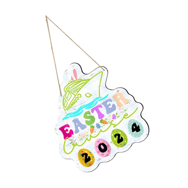40 ciondoli pasquali in legno, per decorazioni fai da te, decorazioni da appendere per bambini, per feste pasquali, con 12 matite colorate e filo di legatura
