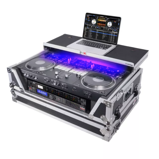 ProX XS-REV71K2UWLTLED Flight Case for Pioneer DDJ-REV7,DDJ-1000/SRT 2U Rackspac