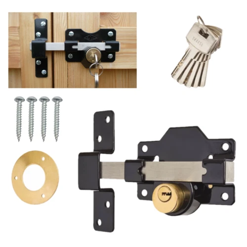 GARAGE GATE LOCK Garden Security D/Long Throw Bolt 50mm & 70mm Lock