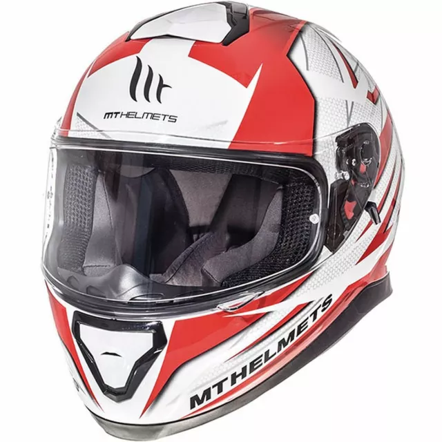 Motorrad Integralhelm > MT Thunder 3 Sv Effekt Acu Gold Dvs - Weiß/Rot