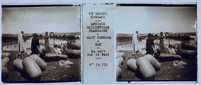 SENEGAL AFRIQUE 1890 PLAQUE STEREO VERASCOPE RICHARD 45x107 VUE STEREOSCOPIQUE