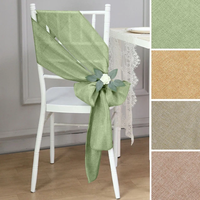 5 pcs 6x108 in Faux Burlap Chair Sashes Party Event Supplies