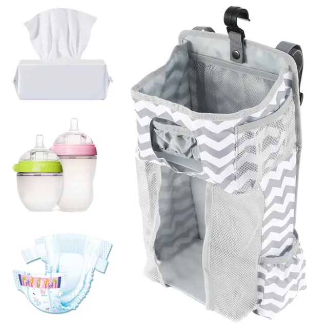Baby Nursery Crib Bed Diaper Nappy Hanging Holder Storage Bag Box GoObG