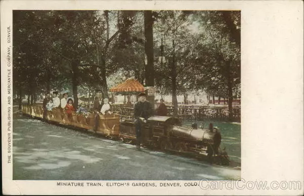 Denver,CO Miniature Train,Elitch's Gardens Colorado Antique Postcard Vintage