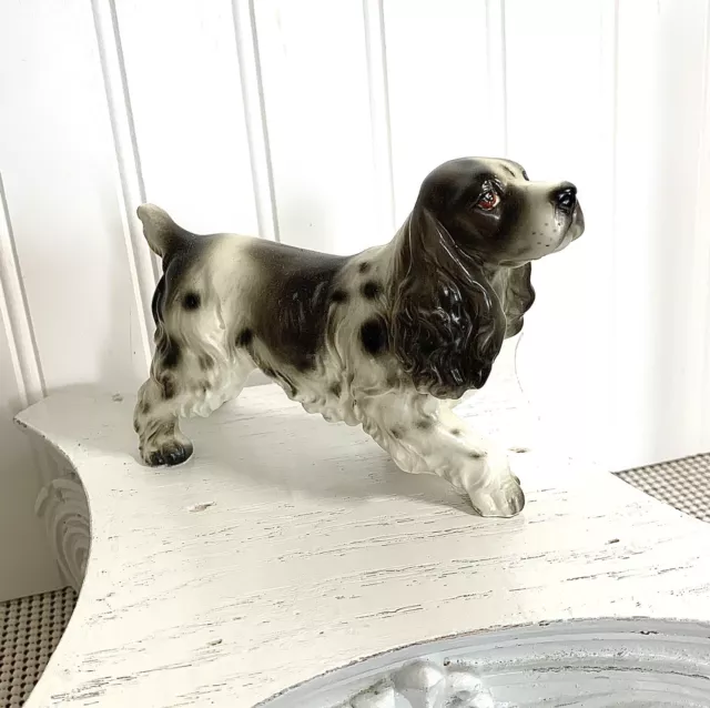 Vtg ENESCO Ceramic Cavalier Or English Cocker Spaniel Dog Figurine Sporting Dog