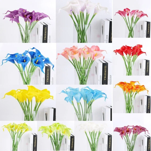 10pz. gigli artificiali calla realistici ed eleganti per particolari