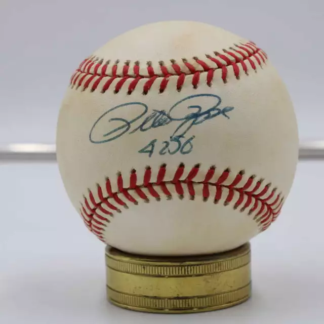 Pete Rose Signed Rawlings ONL Baseball Inscribed 4256 Autograph JSA COA M46