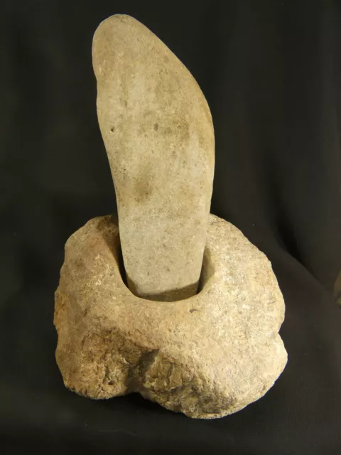 XLG Mortar & Pestle. Native American Calif. Yokut People, Sierra Nevada. AACA
