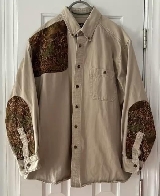 Vintage Woolrich Men's Shooting Shirt Camouflage Heavy Weight, XL