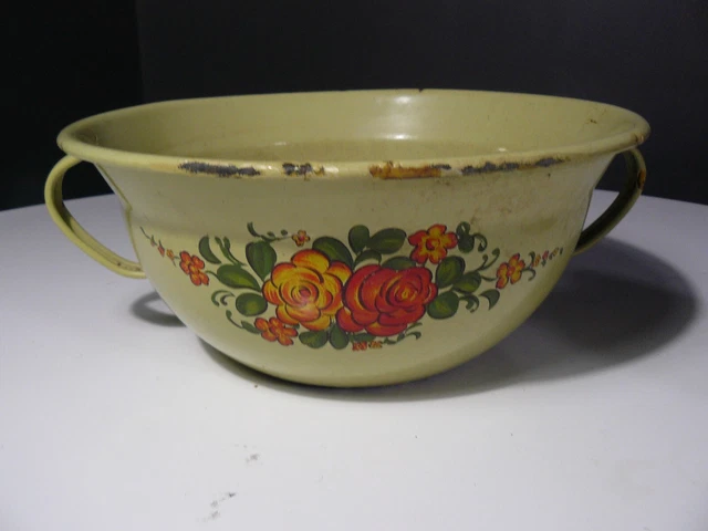 Lot de 6 assiettes en tôle émaillée Bumper Harvest années 50 / 60 – Hello Broc