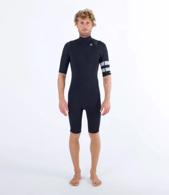 HURLEY MUTA SURF DA UOMO SPRINGSUIT ADVANT 2/2 mm SHORT SLEEVE, TAGLIA MT - NERO