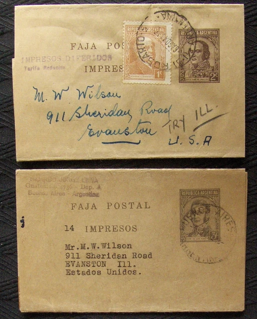 ARGENTINA 2 VINTAGE small size letters sent to the USA. £2.82 PicClick UK