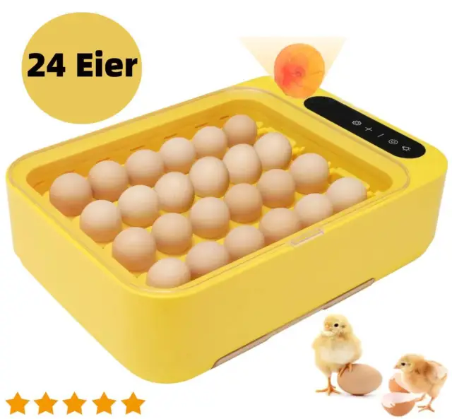 24 Eier Vollautomatische Brutmaschine Brutapparat Flächenbrüter Brüter Inkubator