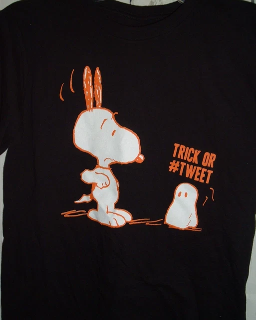 SNOOPY T shirt TRICK OR TWEET Peanuts Halloween GLOW IN the DARK Unisex S