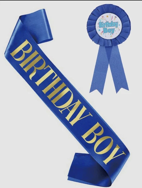 🙂 2 piezas Cumpleaños Niño Fiesta Decorativo Faja e Insignia Set Hijo Papá Marido Hermano