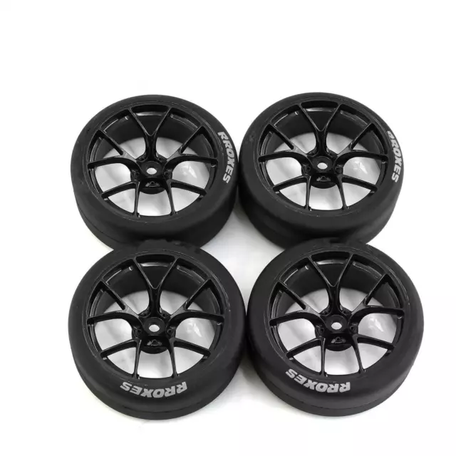 4Pcs 65mm RC Car Tires & Wheels Rims For Tamiya TT01 TT02 XV01 HPS HPI 1/10 RC