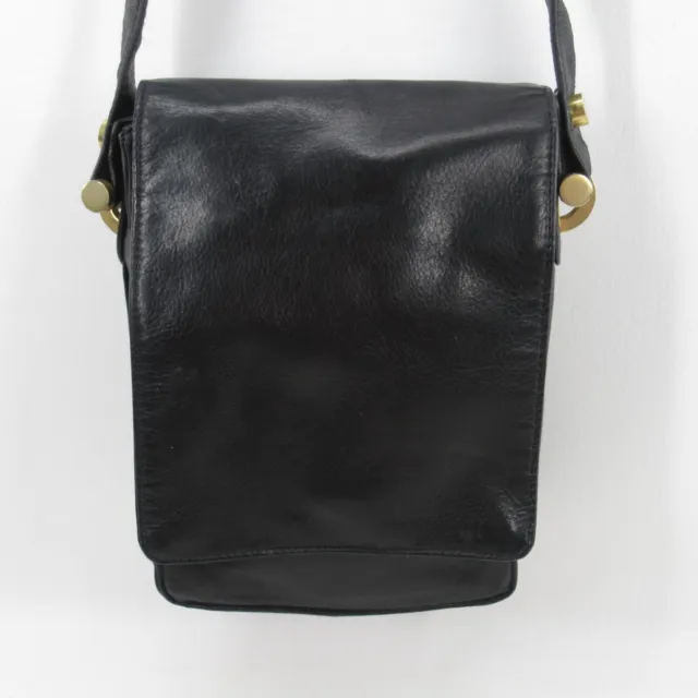 Perlina Leather Handbag Women Small Black Crossbody Gold Tone Purse Shoulder Bag