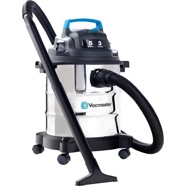 VacMaster Stainless Steel Wet/Dry Vacuum Cleaner - 5-Gal 3 HP, Model# VOC507S