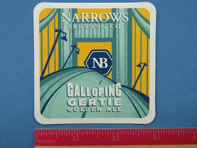Birra Adesivo ~ Narrows Birreria Co Al Galoppo Gertie Dorato ~ TACOMA, Wash