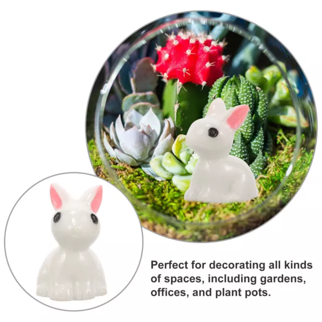 100 Pcs Mini Rabbit Ornament Resin Car Gadgets Accessories for 2