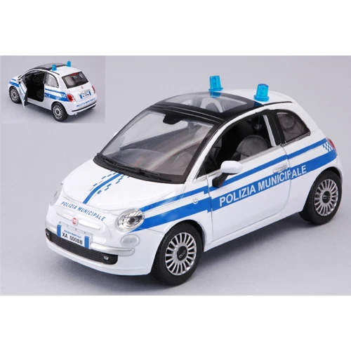Miniature Fiat Nuova 500 2007 - Police Pénitentiaire Italienne - New Ray 1:24 - Neuve