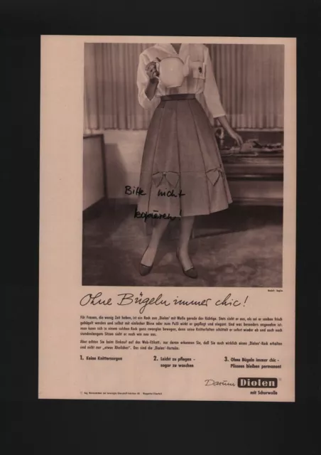 WUPPERTAL-ELBERFELD, Werbung 1958, Vereinigte Glanzstoff-Fabriken AG Diolen Schu