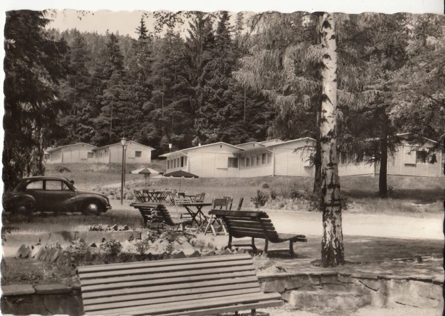 (9771) AK Bucha FDGB-Ferienheim Aktivist Bl. a.d. Bungalow-Wiese