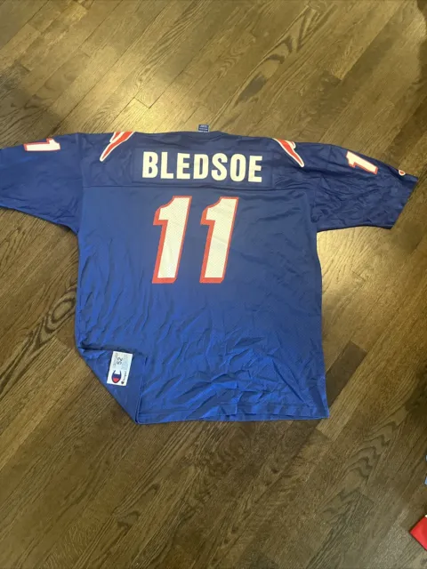 New England Patriots Drew Bledsoe Jersey Mens 52 Champion Blue