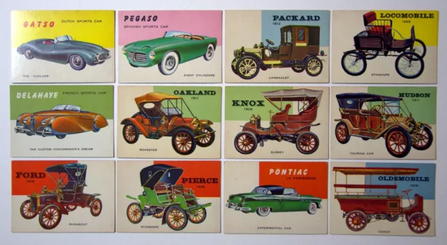 Lot of 12 WORLD ON WHEELS Cards (R714-24), 1953 Topps - EXMT