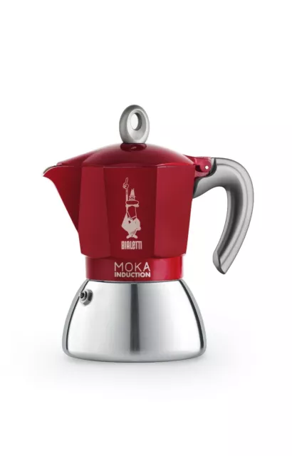 Bialetti Moka Induktion Espressokocher rot  in 2,4 & 6 Tassen erhältlich