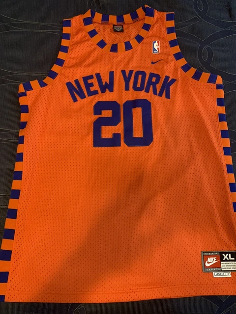 Allan Houston Nike Rewind Knicks Swingman Jersey Size Youth Medium+2 RARE Orange