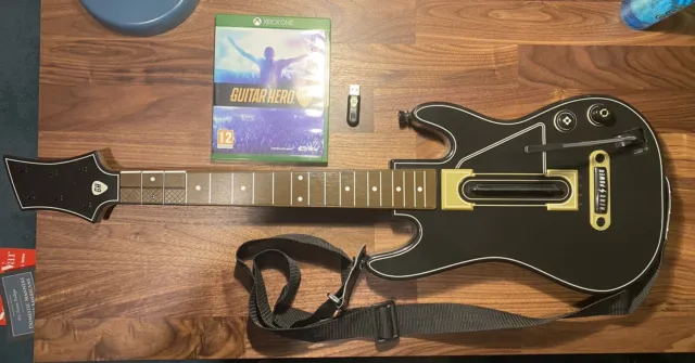 ps4 GUITAR HERO LIVE + Wireless Controller + USB Dongle + Strap FULLY TESTED